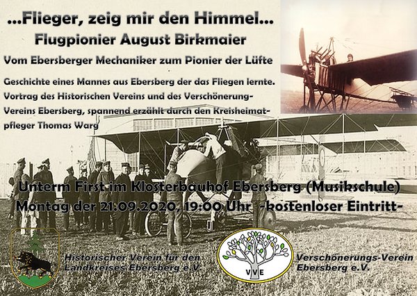 Read more about the article Vortrag – Der Ebersberger Flugpionier August Birkmaier